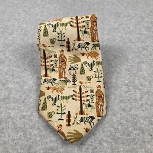 Johnny Miller Tie Mens One Size Multicolor Safari‎ Animal Print Nylon Novelty